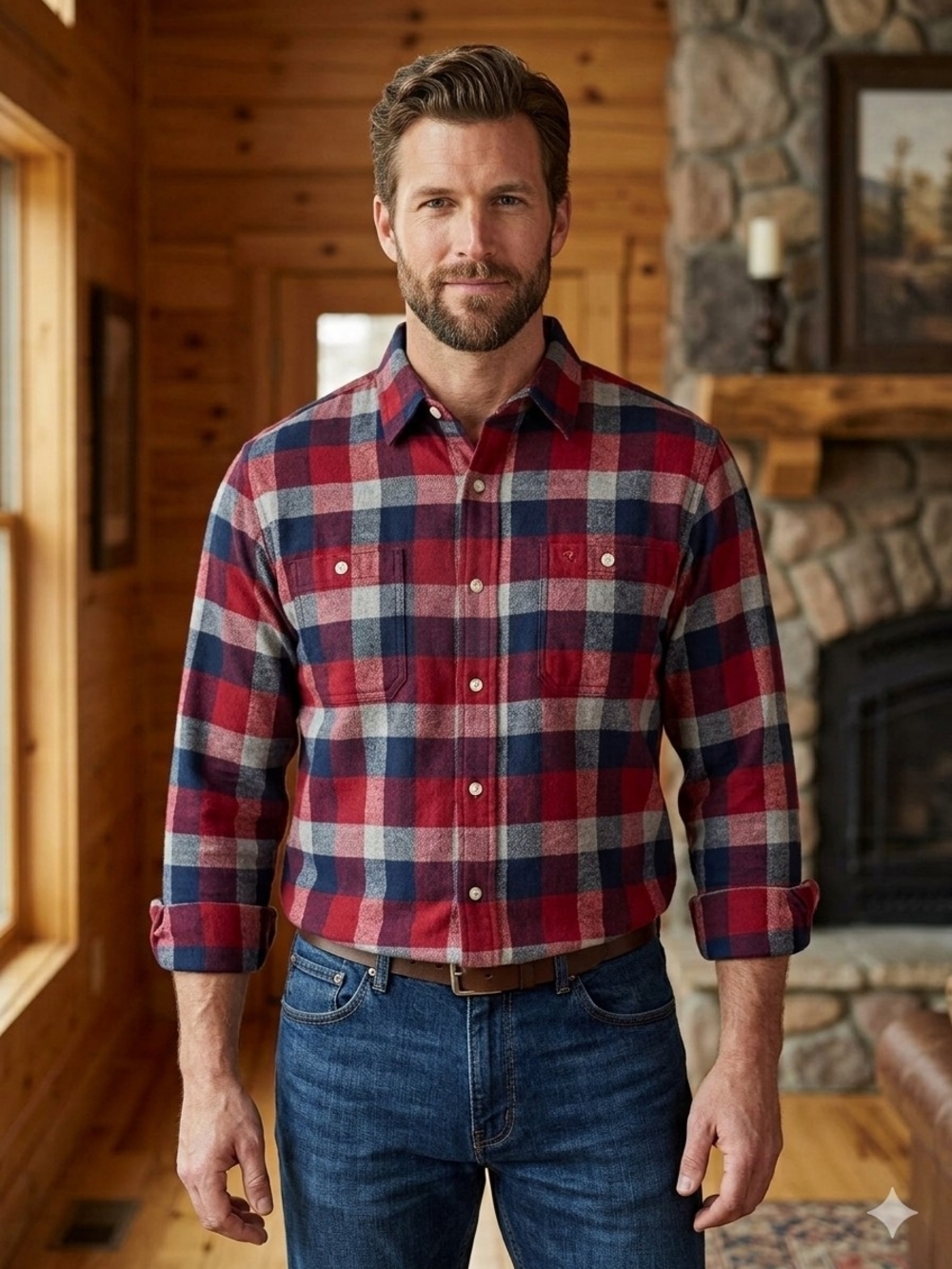 RedHead XL Tall Plaid Flannel Shirt Americana Heritage Outdoorsy Cabin Core